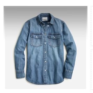 J. Crew snap denim shirt XS